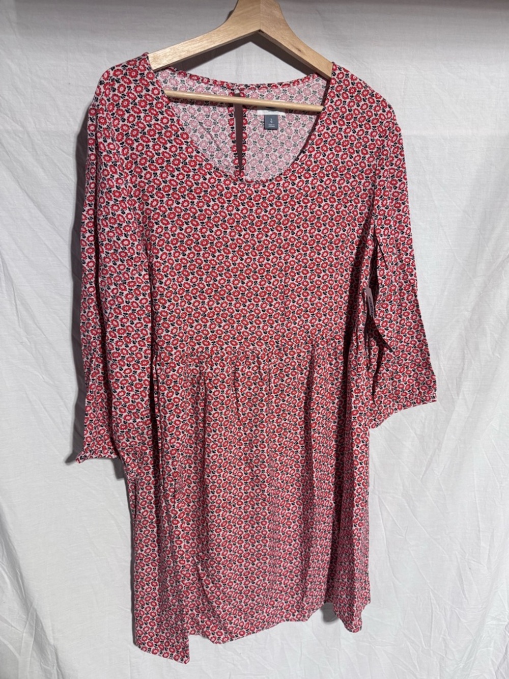 NWT Old Navy long sleeve red pattern dress Size Large